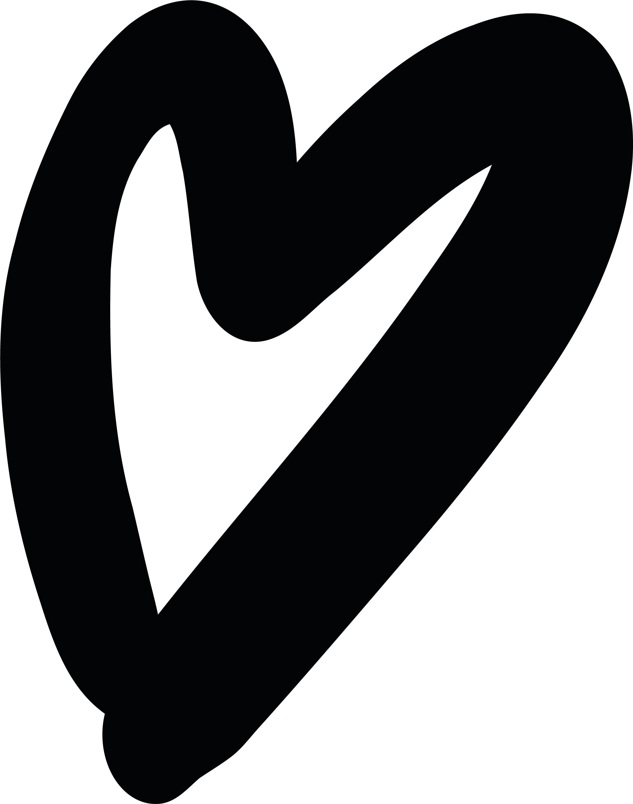 Black heart drawn with a thick stroke.