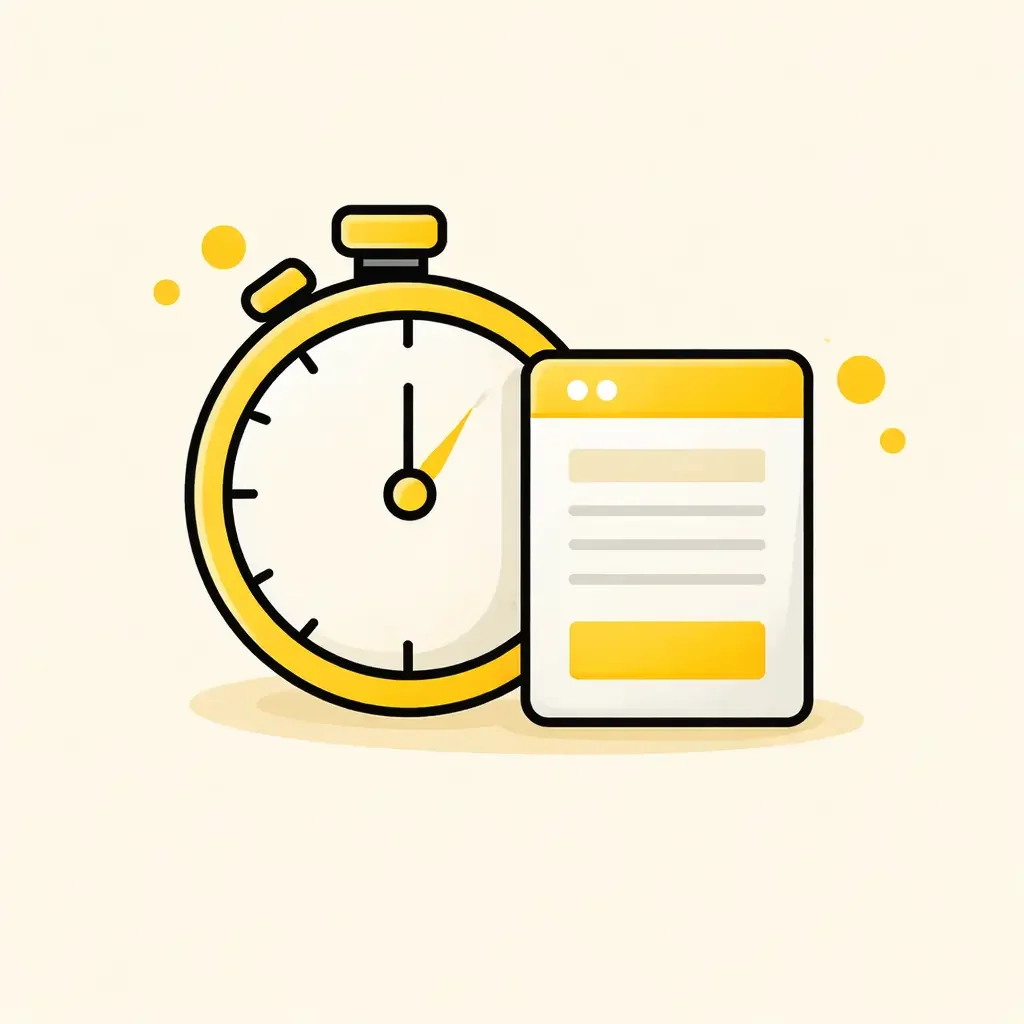 Infographic with stopwatch and document