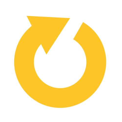Yellow circular arrow symbol on a black background, representing resetting or refresh.