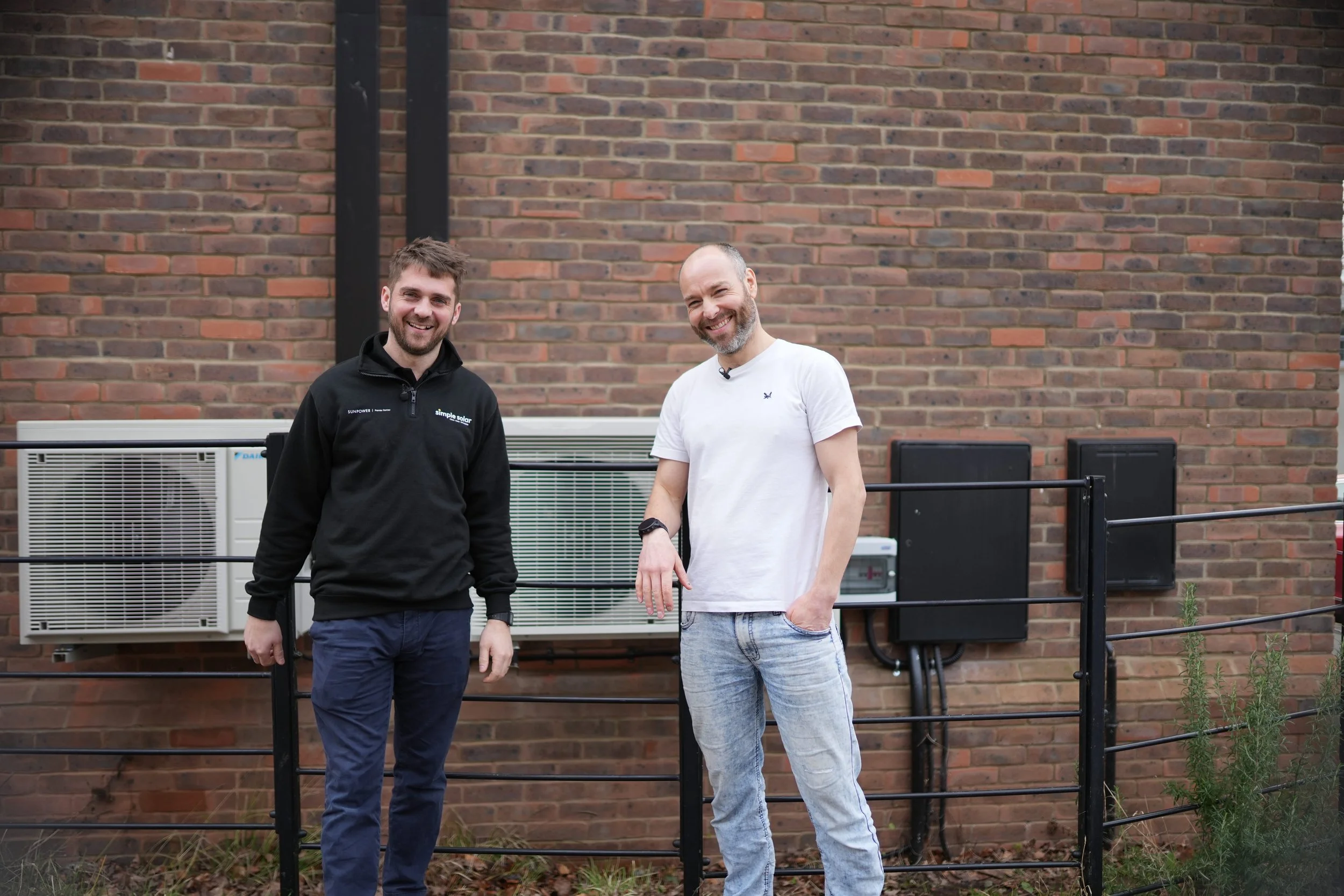 Completed air source heat pump installation at a localproperty.