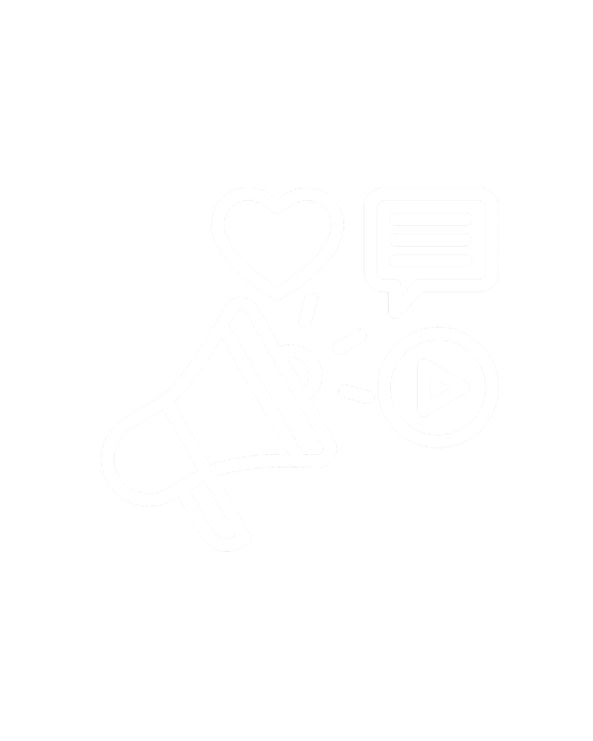 Task Hive social media marketing and digital content strategy services illustration with megaphone, engagement icons and video symbol.