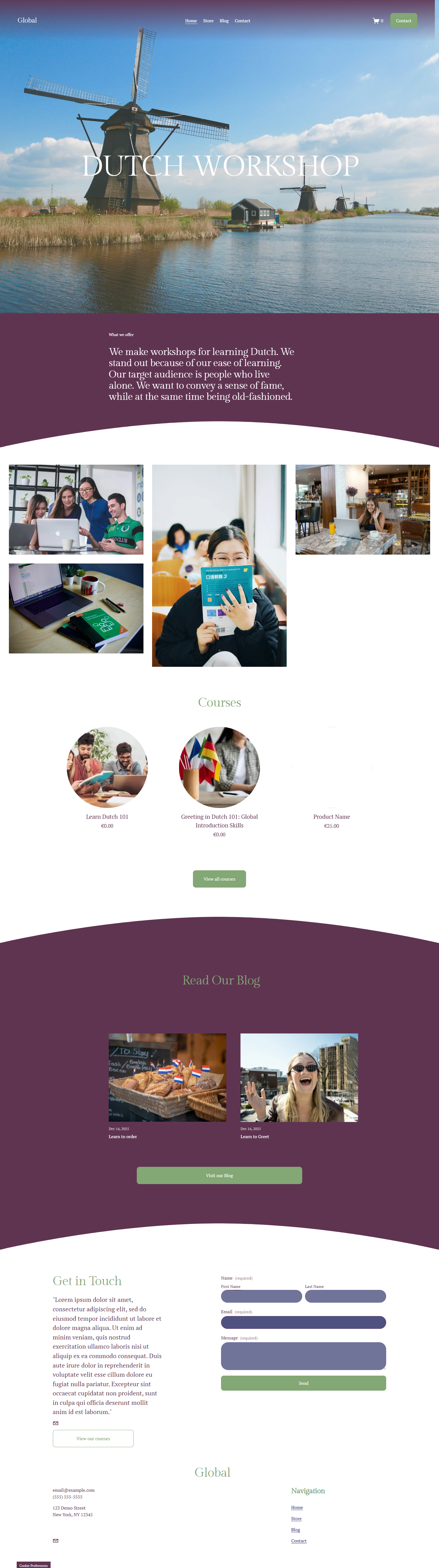 A landscape of rolling hills with a modern building in the foreground, snow-capped mountains in the background, and a cloudy sky.