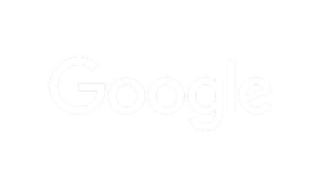 Google logo on a black background.