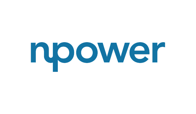 The image features the logo of npower, with the word 'npower' in blue lowercase letters on a black background.
