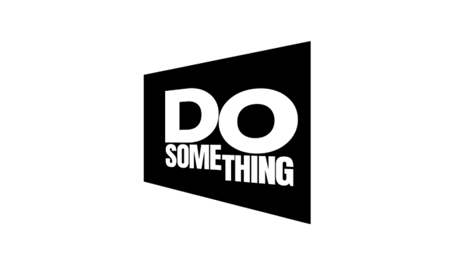Black background with white text that says "DO SOMETHING" in bold letters.