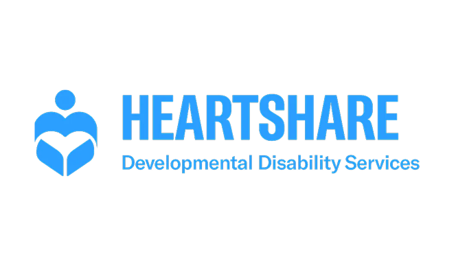 Hearthside logo with blue text and icon on black background, indicating developmental disability services.