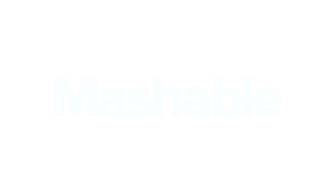 The word 'Mashable' in large white letters on a black background.
