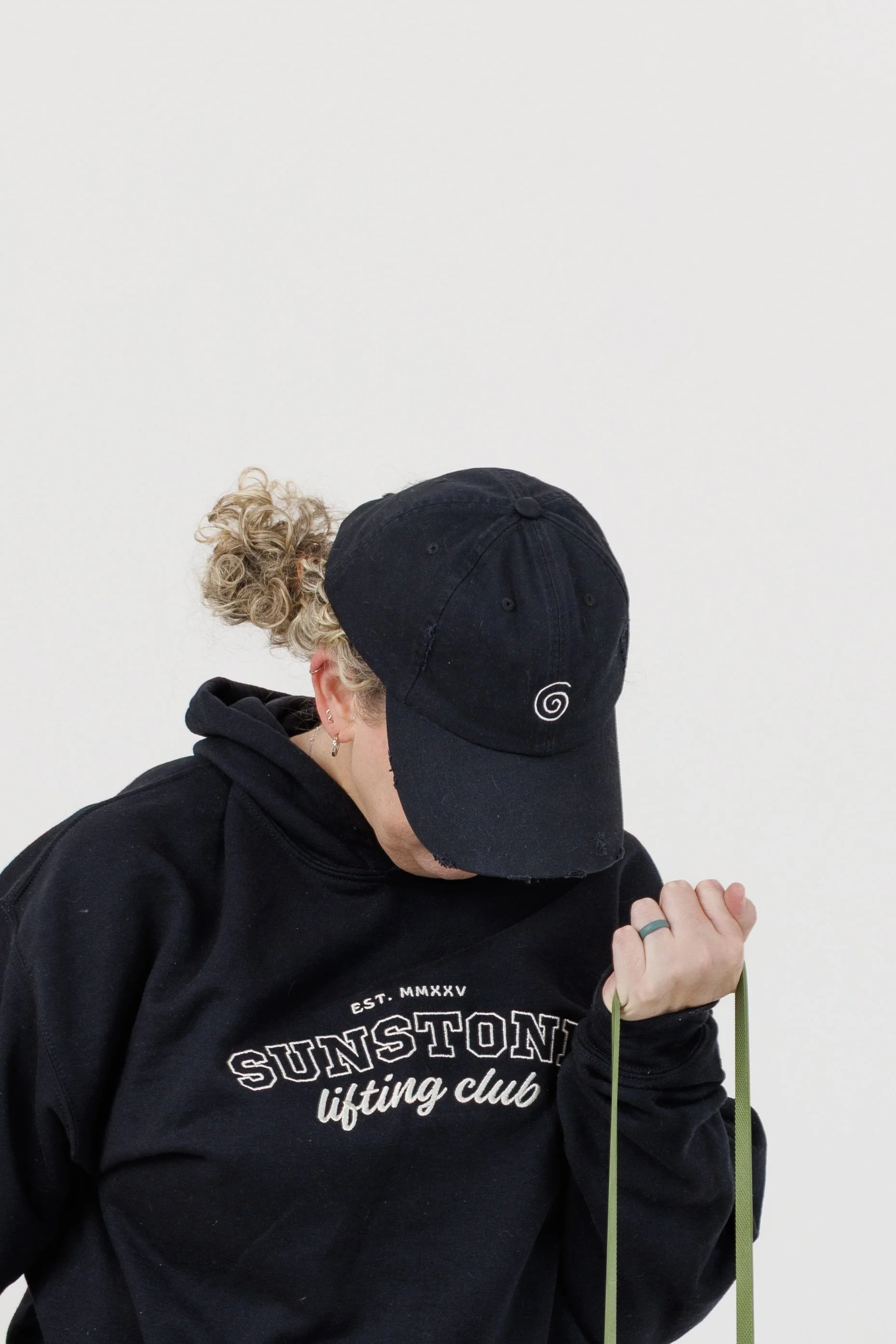spiral distressed dad hat