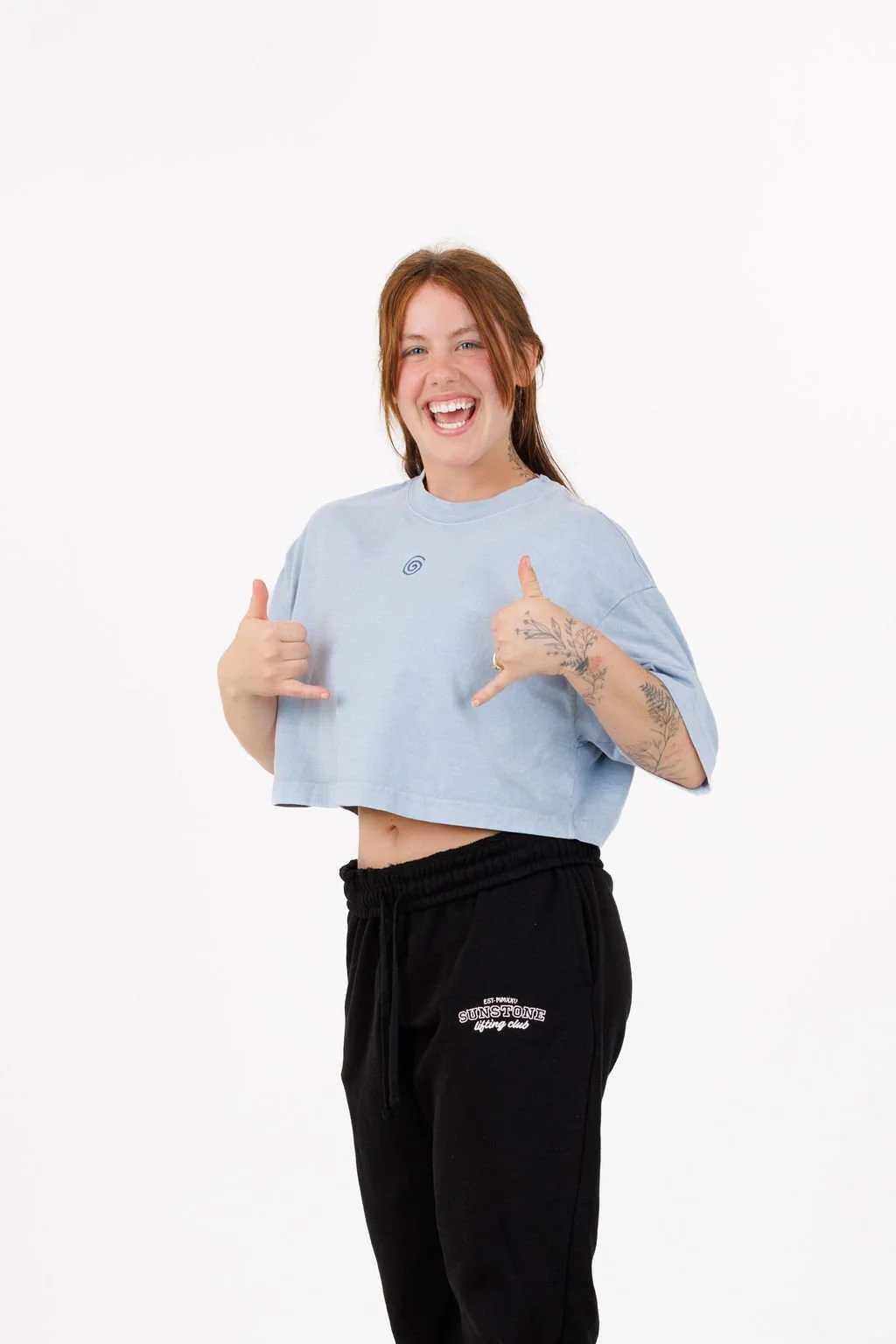spiral logo crop tee