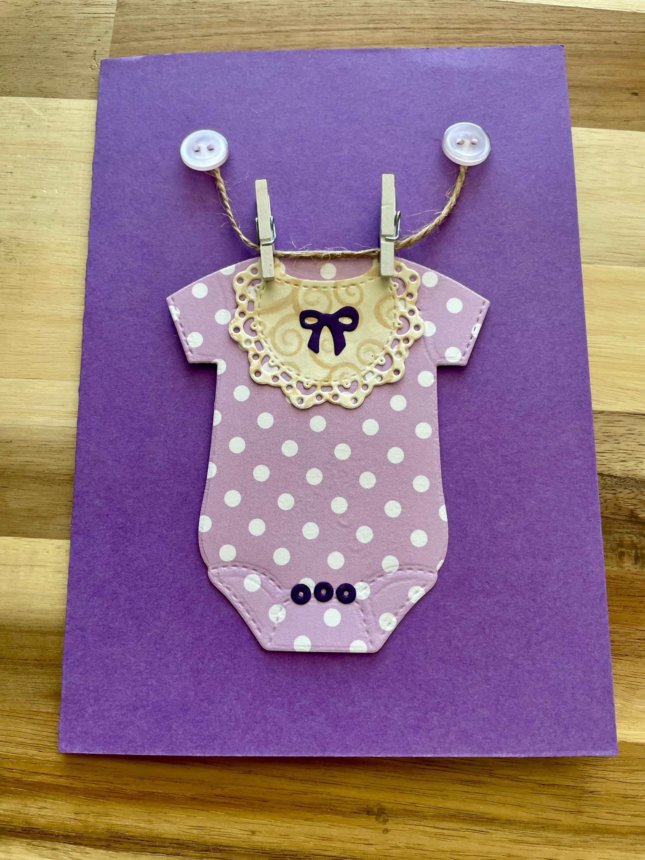 Handmade Baby Girl Card: Vintage Buttons, 