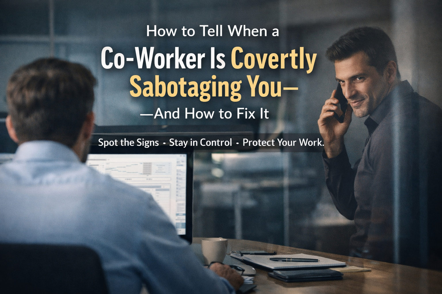 How to Tell When a Co-Worker Is Covertly Sabotaging You, and How to Fix It
