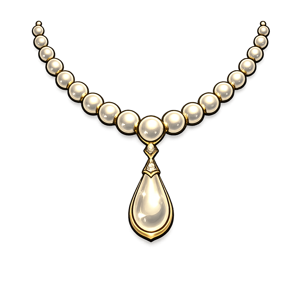Pearl necklace with a large teardrop-shaped pearl pendant