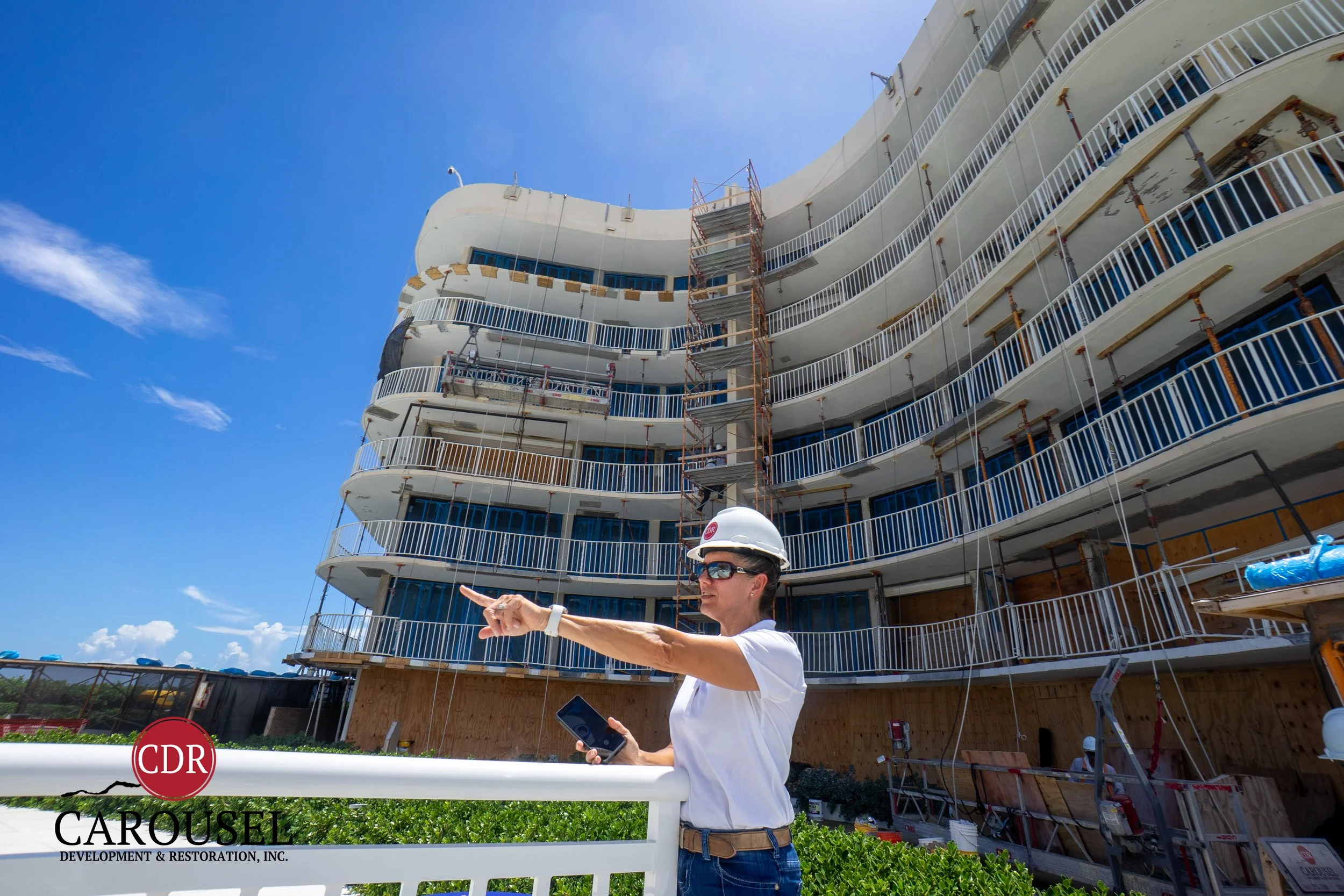 Meredith Griffin working on a jobsite directing
