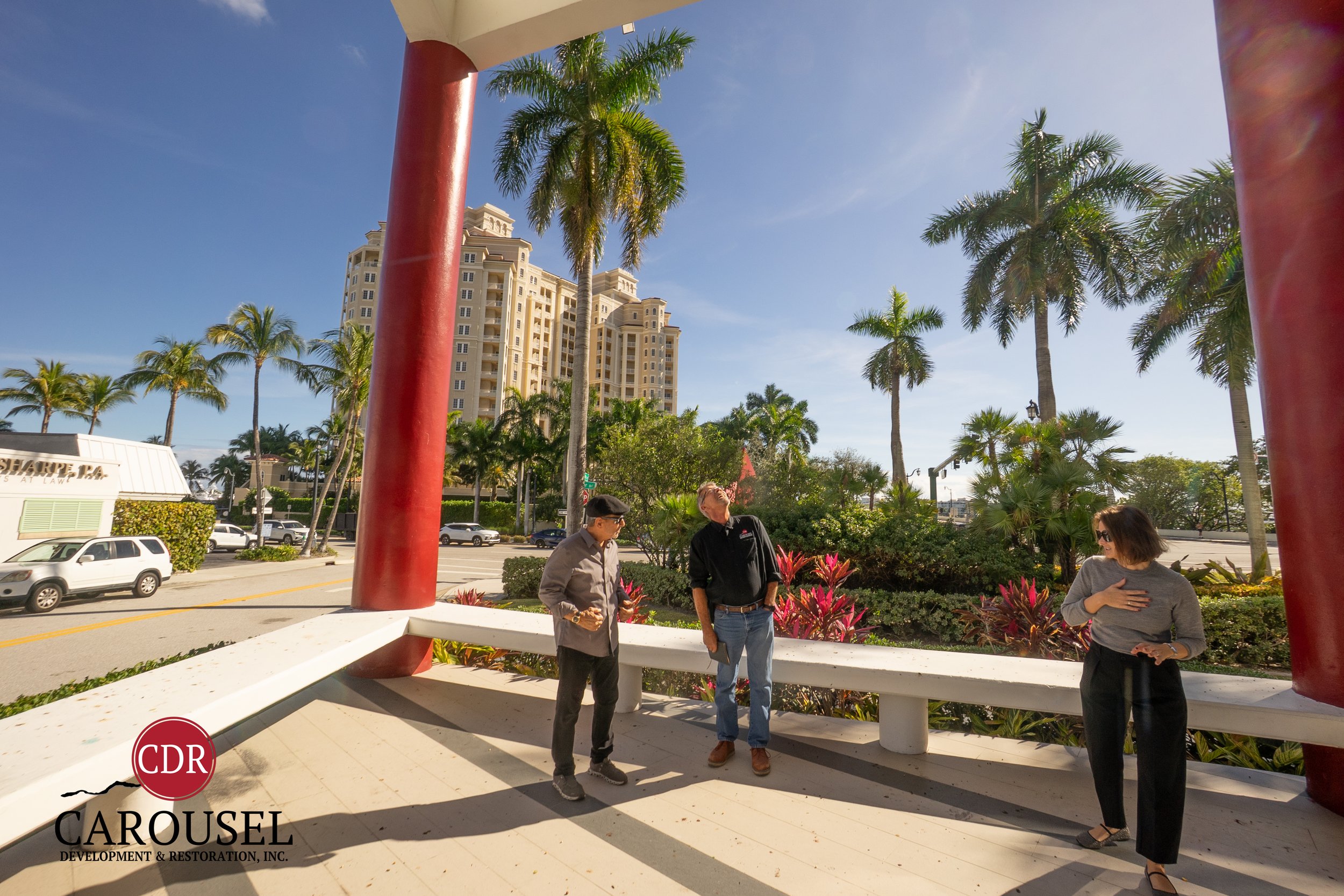 Carousel employees evaluating a concrete restoration project