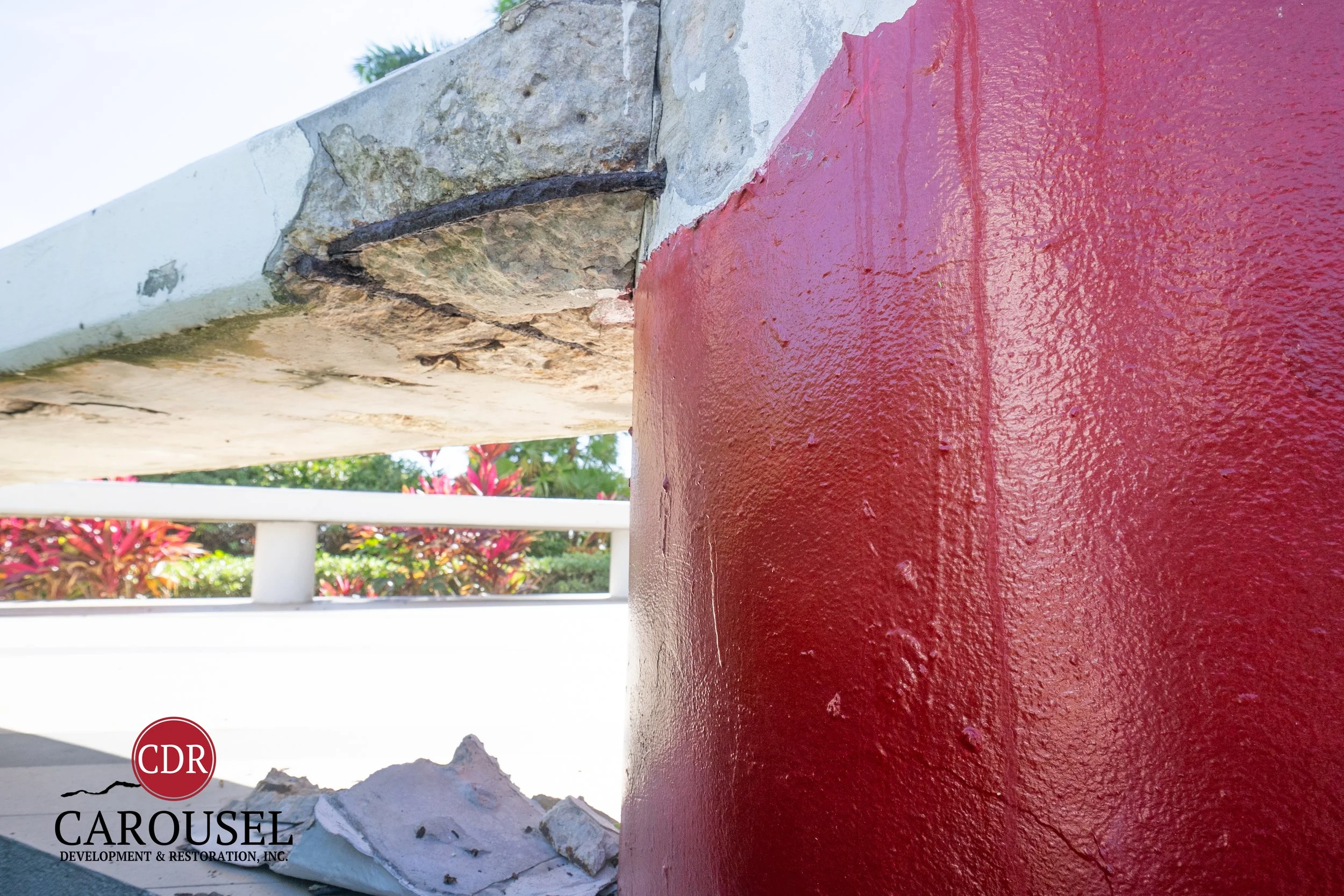 image of concrete damage for evaluation of restoration
