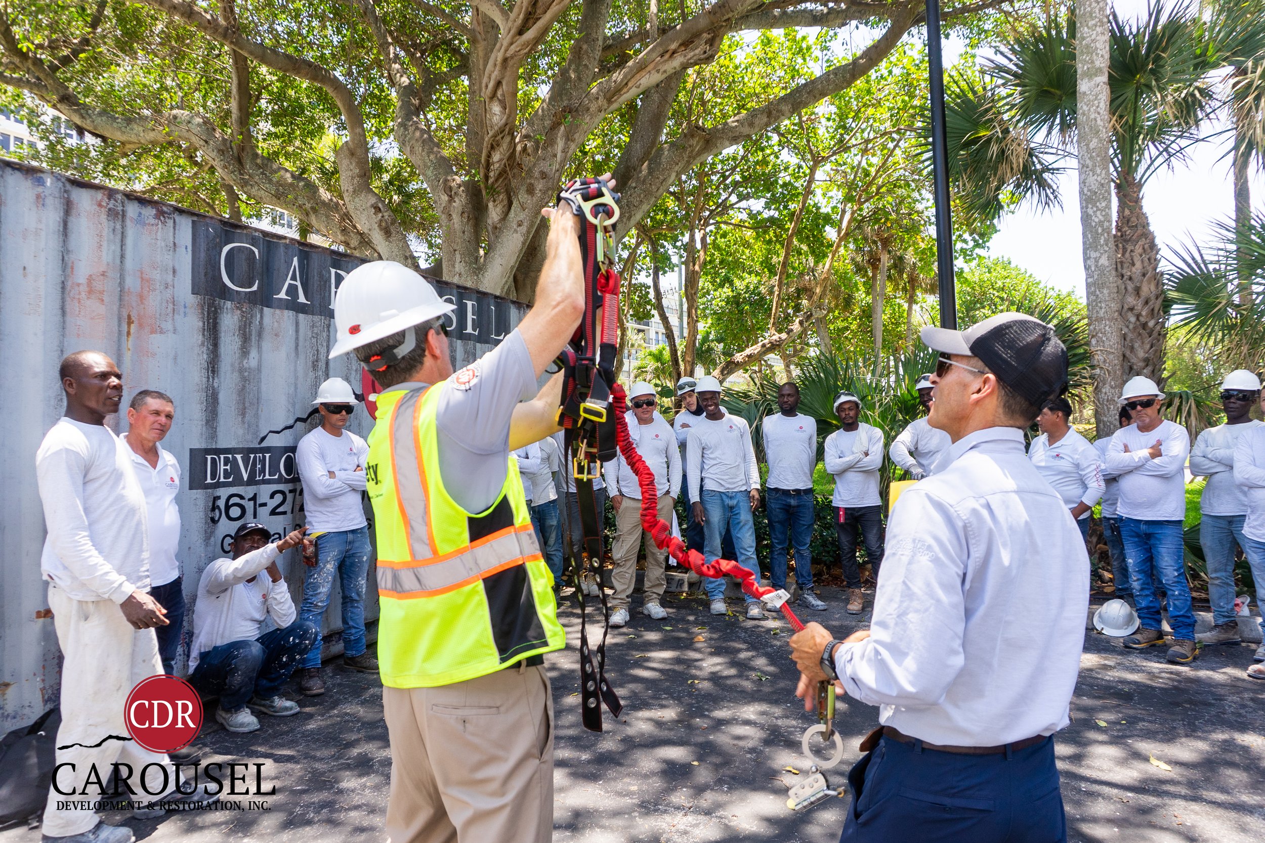 Image of the Carousel workers participating in a safety training