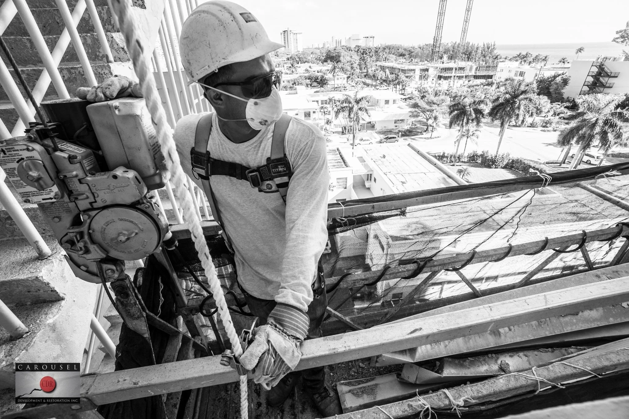 Man working at Birch Tower