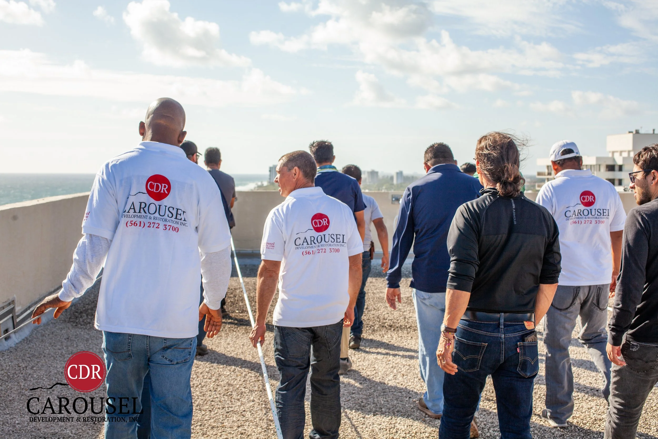 CDRI employeed on the roof of a high rise