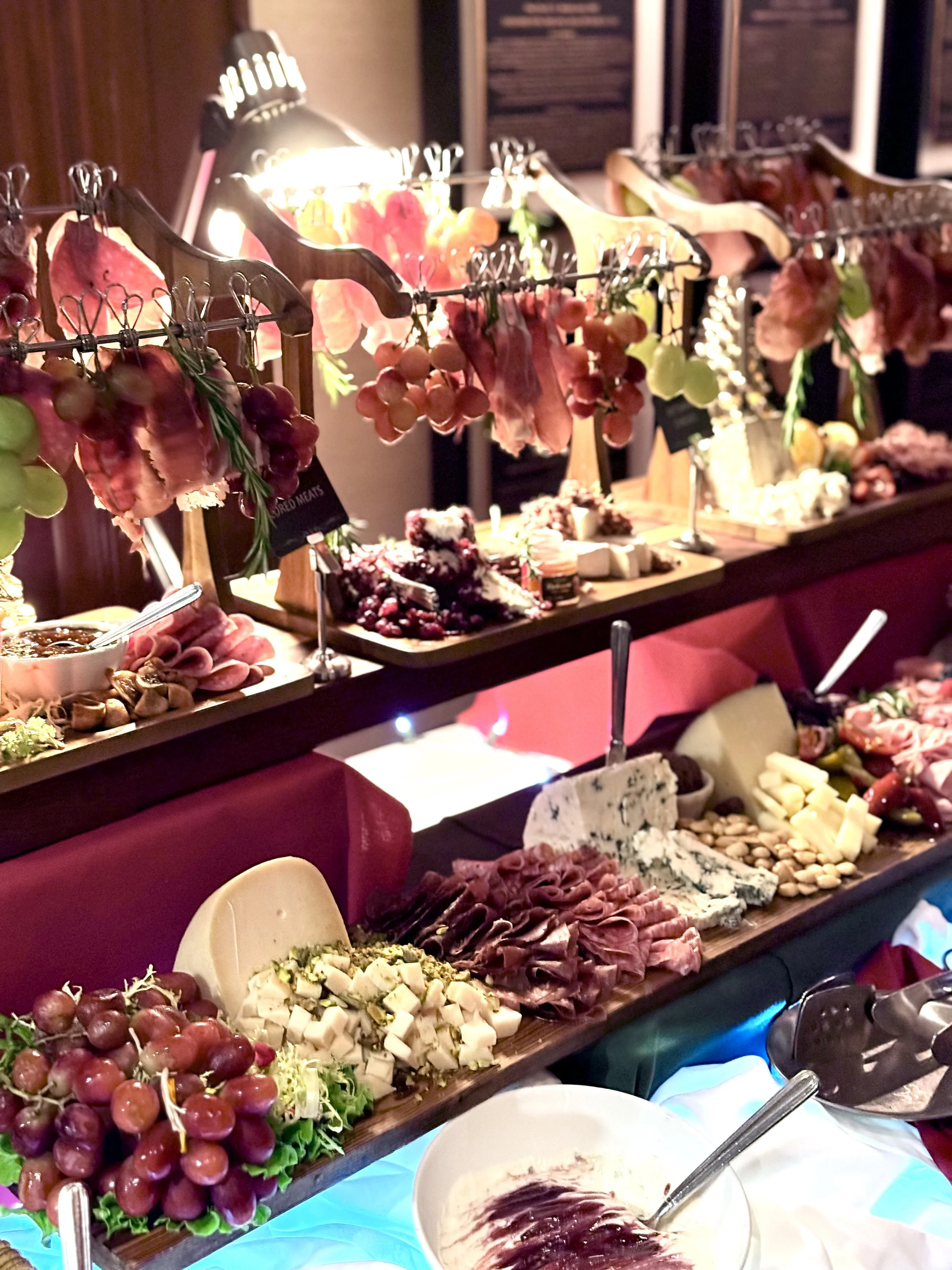 Image of food towers at the Carousel Holiday Party