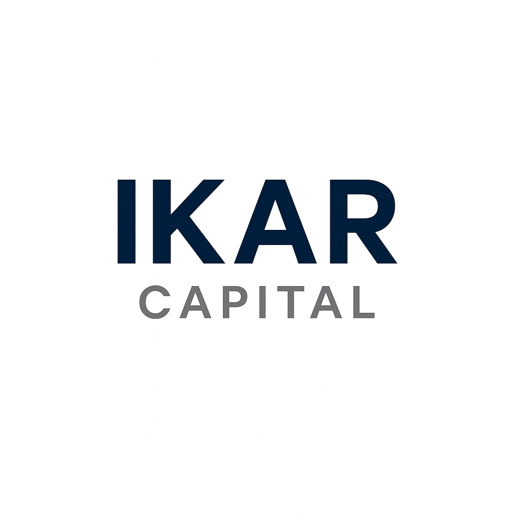 Logo for IKAR Capital with the company name in bold navy and gray text on a white background.