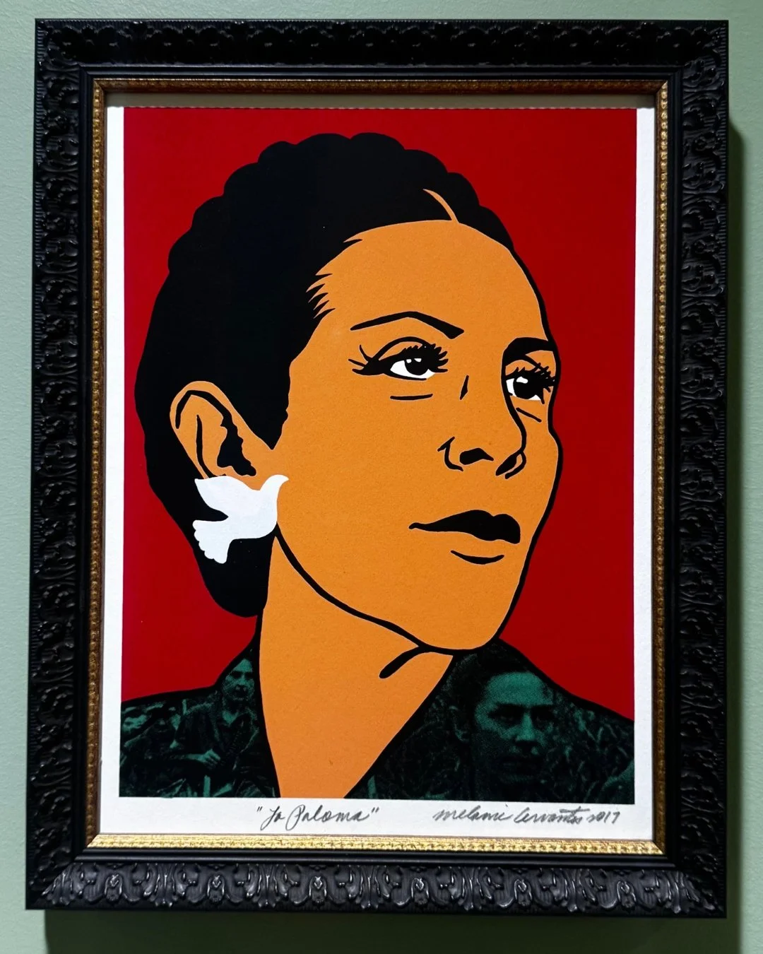 Check out &quot;La Paloma&quot; (The Dove) by Melanie Cervantes, one of the beautiful additions to our permanent art collection 🕊️

This screen print honors Cuban guerrilla fighter and literacy advocate, Celia S&aacute;nchez whose role in the Cuban 