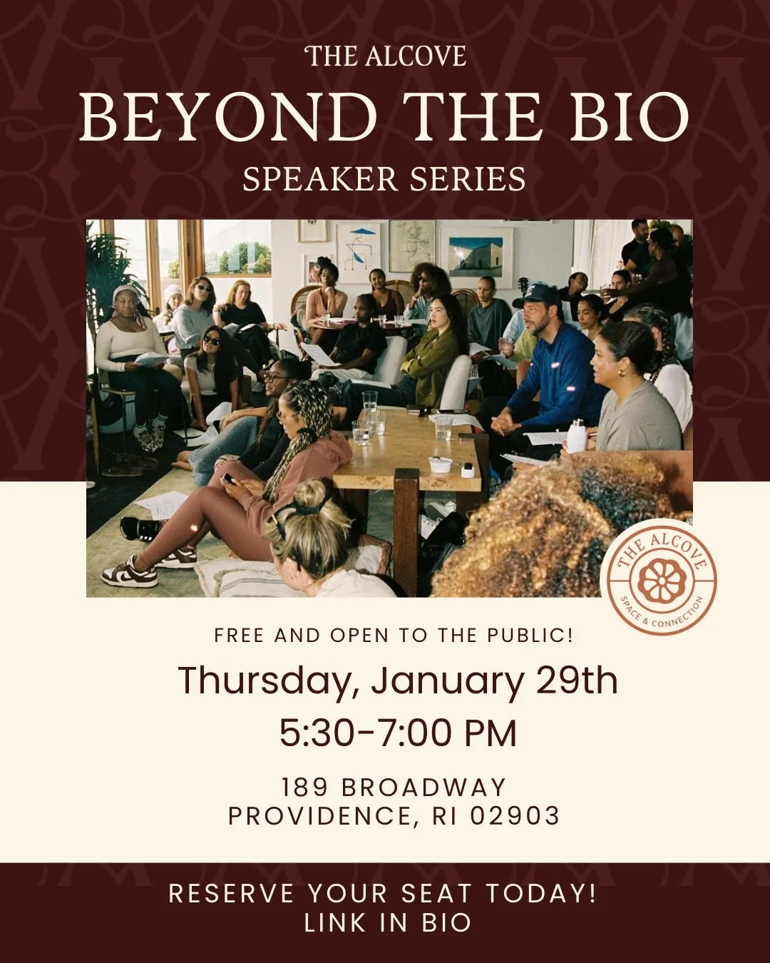 ✨ Real People. Real Stories. Real Connections.✨

Introducing Beyond the Bio, The Alcove&rsquo;s new speaker series spotlighting women and gender expansive people who are shaping community, culture, and change. 

For our first gathering, we&rsquo;re t