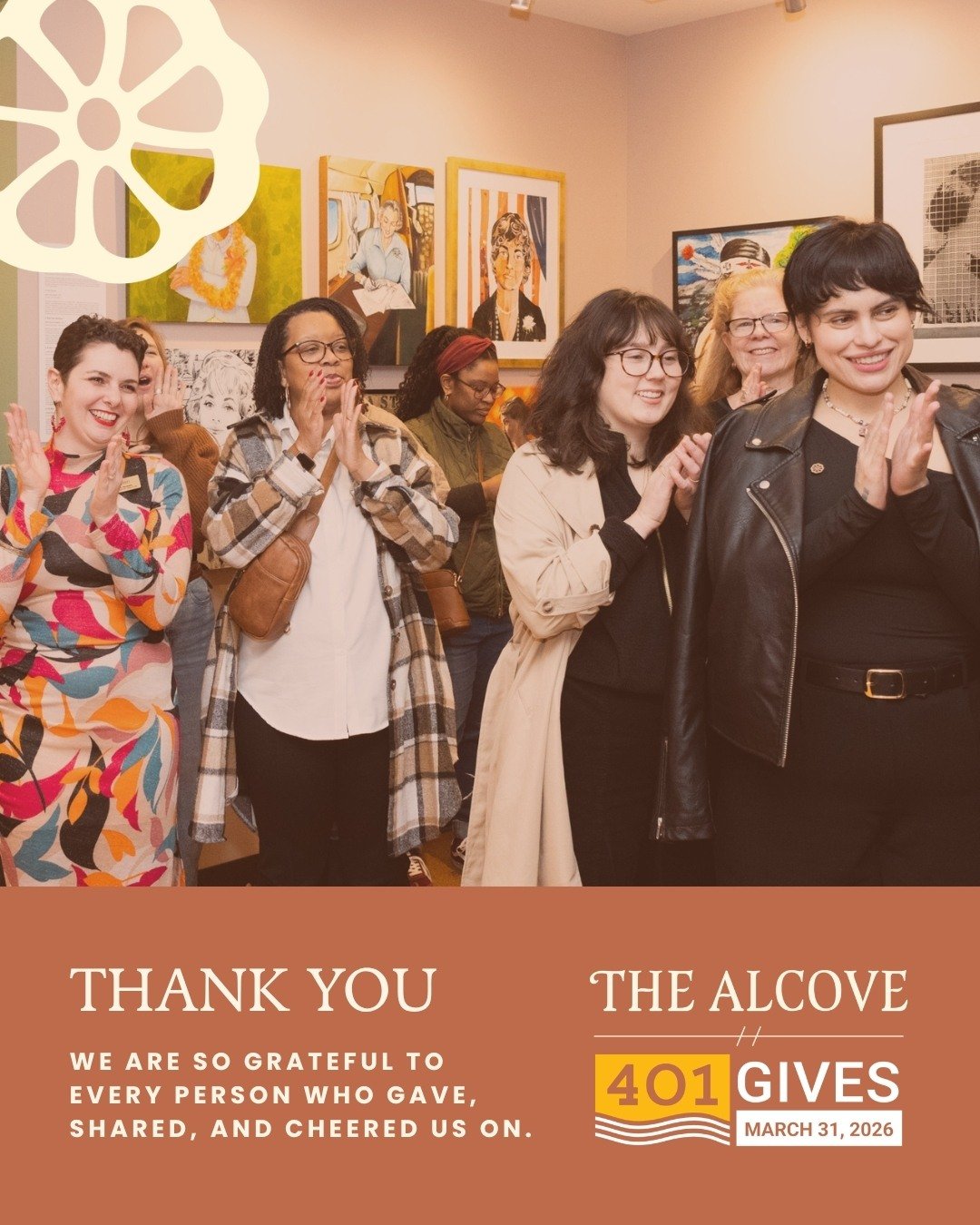 We did it! 🎉

Because of you, we raised $3,799 during 401 Gives.

To every donor, every member, every person who tagged a friend or spread the word: THANK YOU.

You didn't just give to a fundraising campaign. You invested in a space where women and 