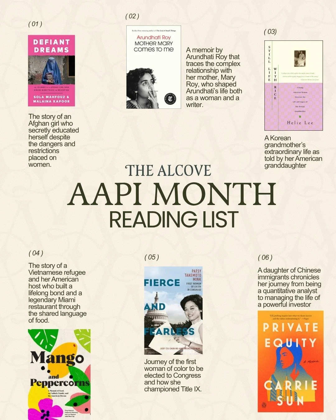 This AAPI Heritage Month, we&rsquo;re inviting you into a selection of stories from our Biographical Library that center Asian, Asian American, and Pacific Islander voices:

📖 Defiant Dreams by Sola Mahfouz and Malaina Kapoor
📖 Mother Mary Comes to