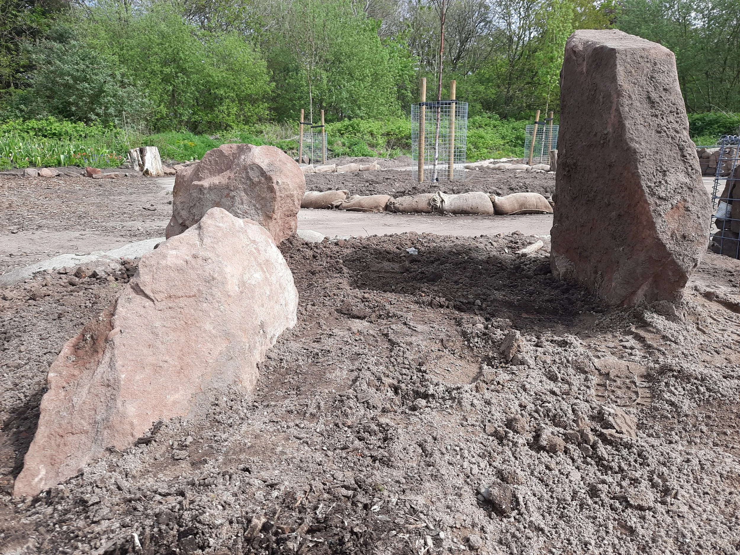 Sandstone garden feature