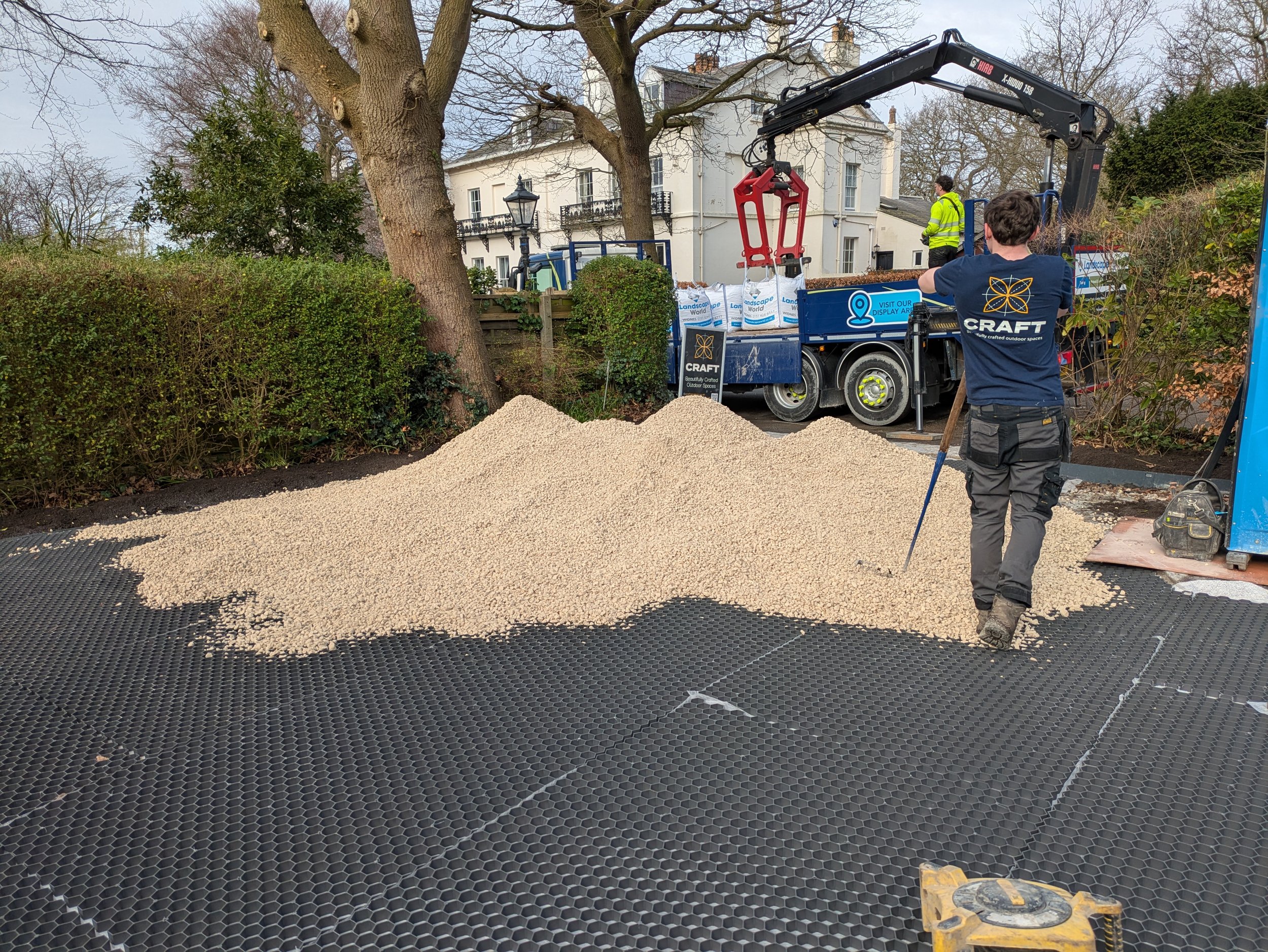 Filling Gravel Grids with Cotsworld cream stone
