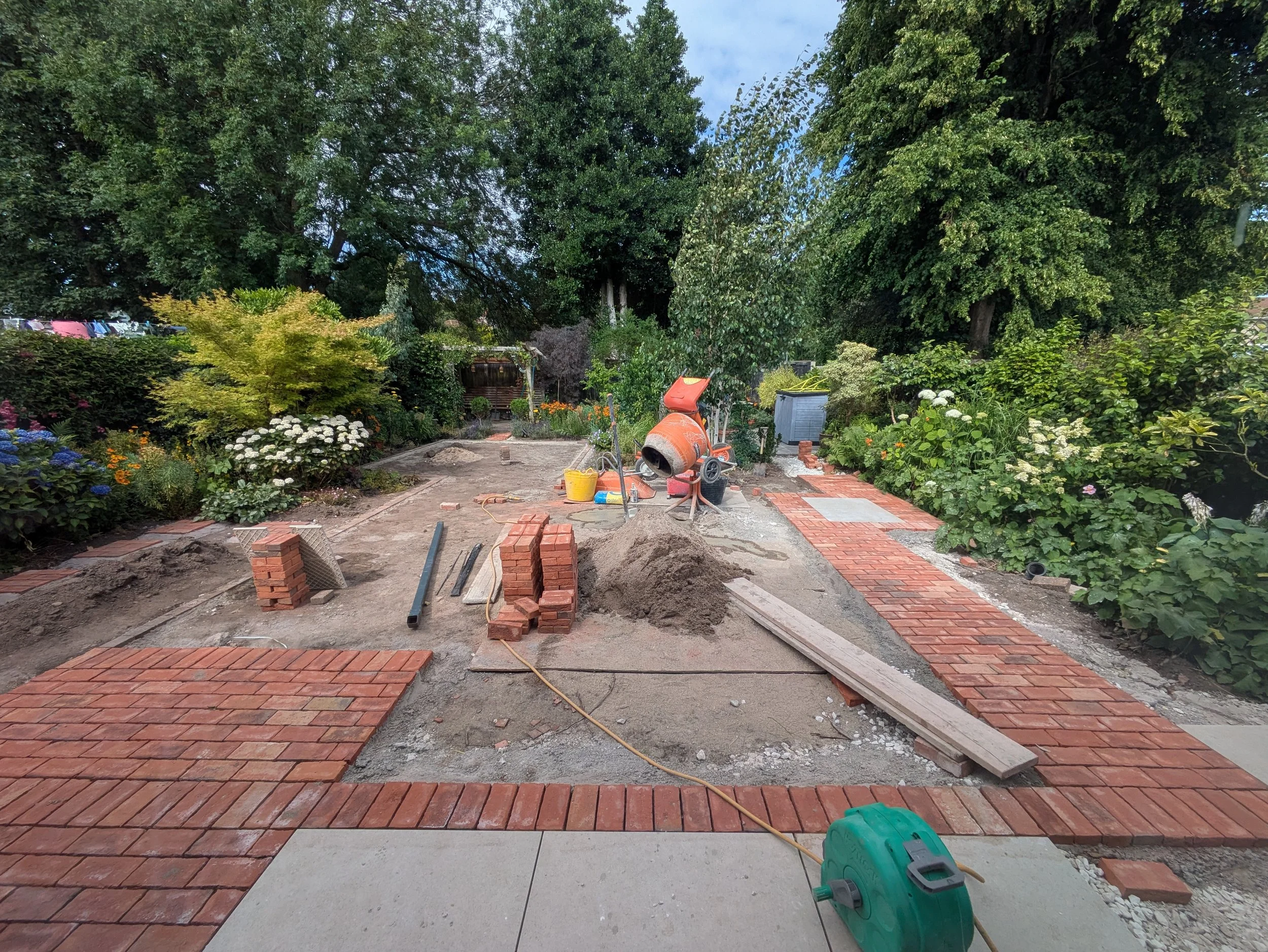 Hard landscaping in progress