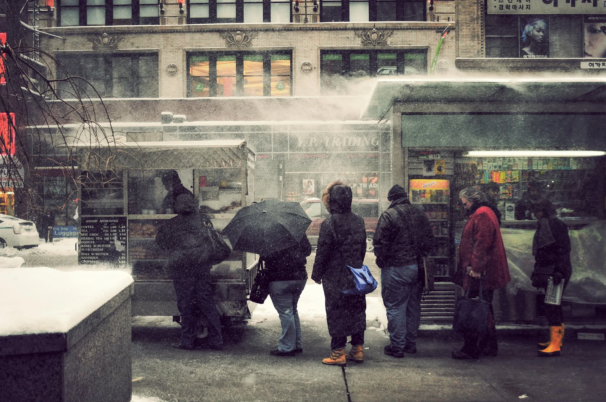 Coffee Cart Winter Queue