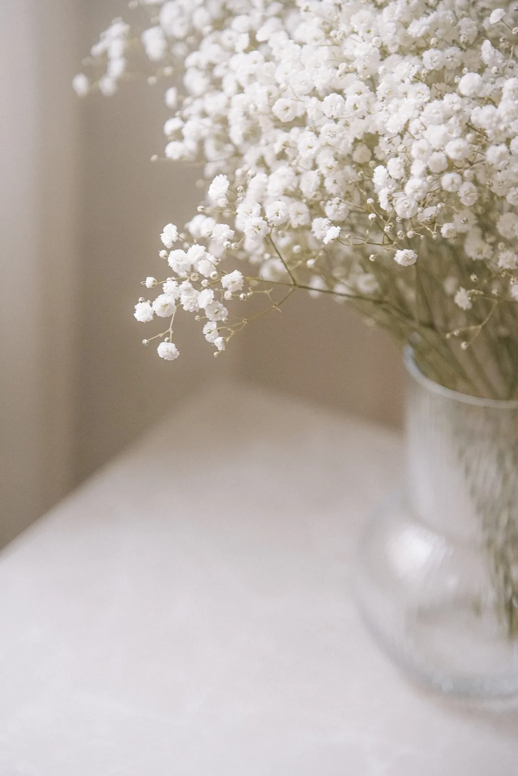 Sunsynnytys brändikuva, kukkamaljakko tasolla.