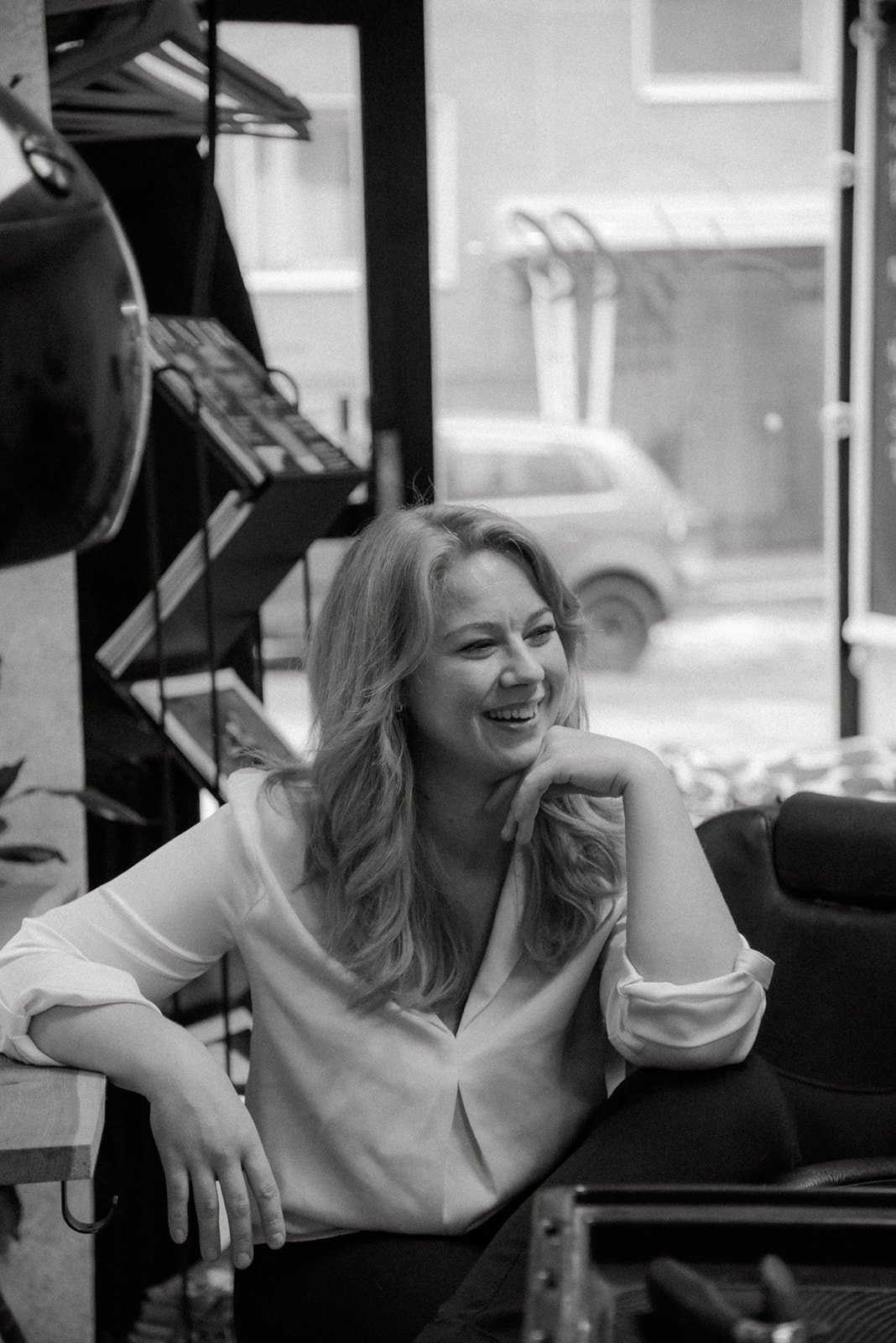 Mustavalkoinen muotokuva Hykken naisyrittäjästä.