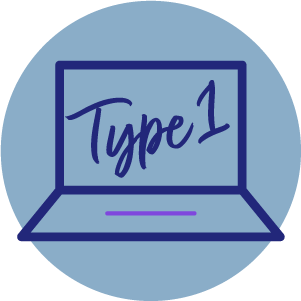 Illustration of a laptop with 'Type 1' written on the screen.