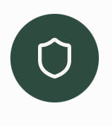 Shield icon on a green circular background