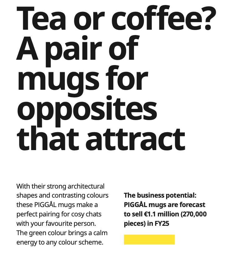 Sign for a new mug range