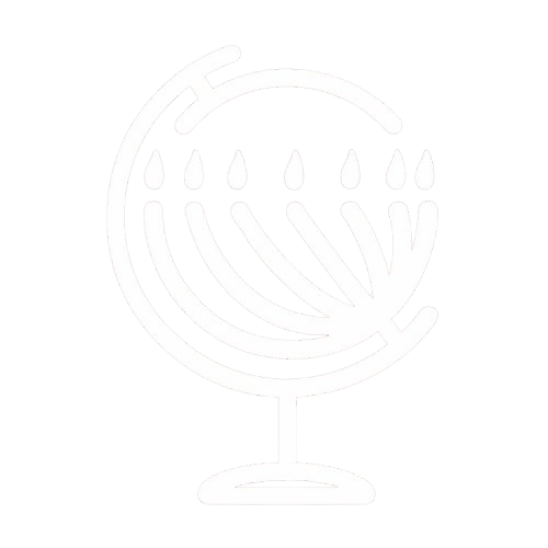 Line drawing of a globe on a stand with drops falling from it, symbolizing water or rain, on a black background.