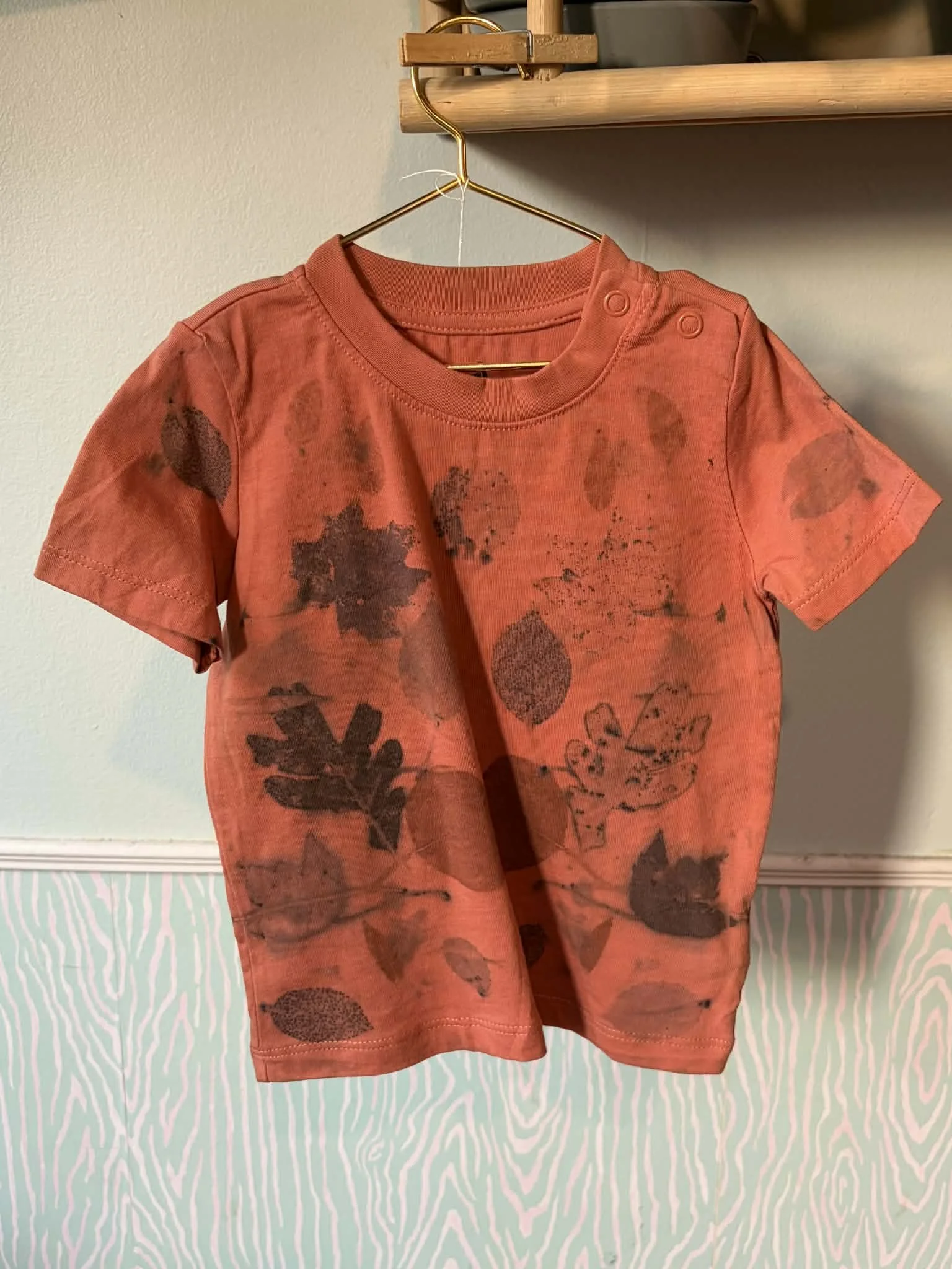Eco-printed baby Top - 12 months