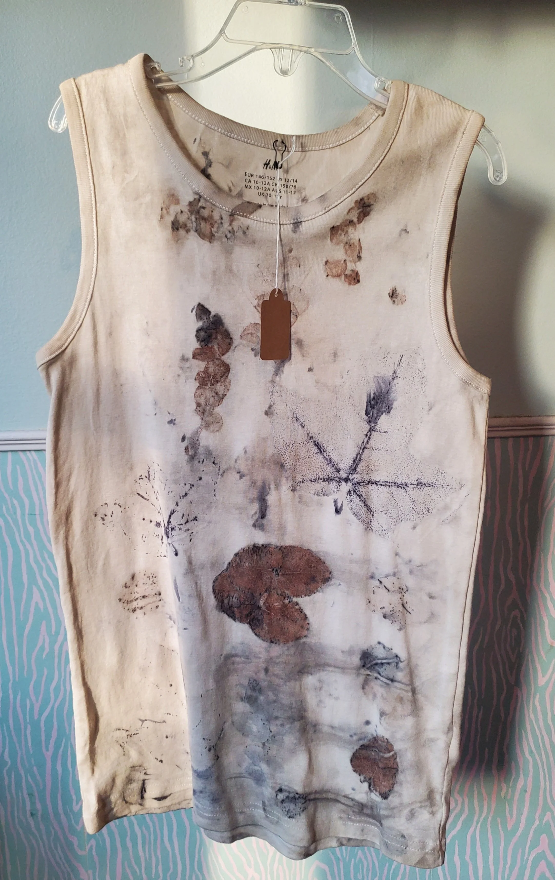 Eco-printed Unisex Tank Top 12-14 Style 2