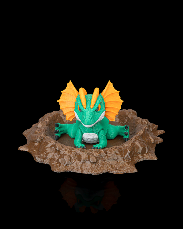 Dilopho im Ei – 3D-Dino-Figur