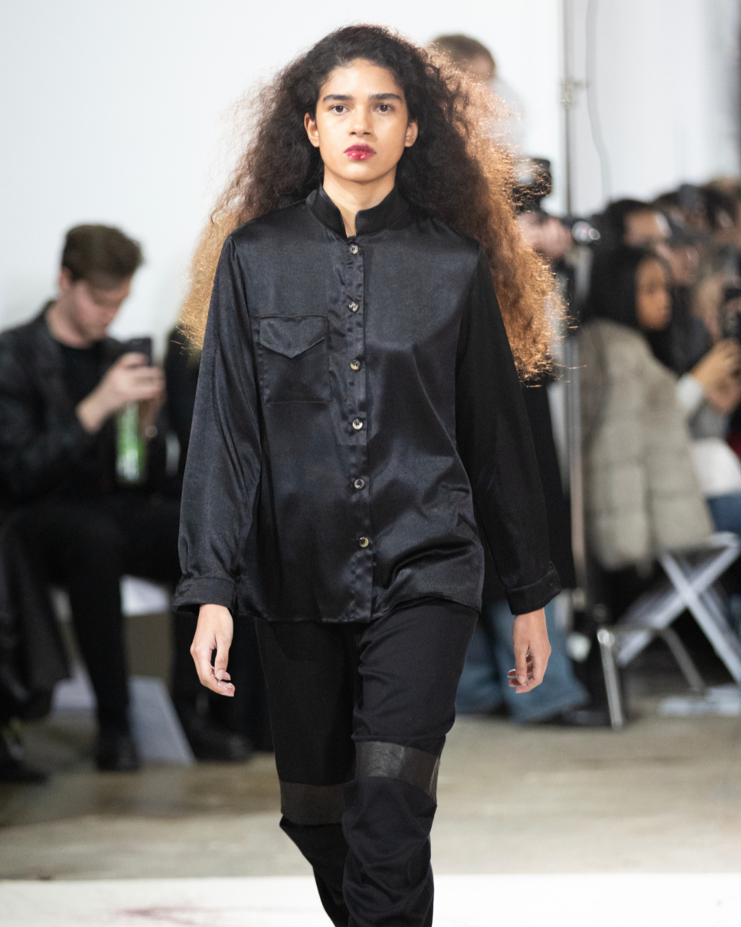 Silk Open-Back Shirt