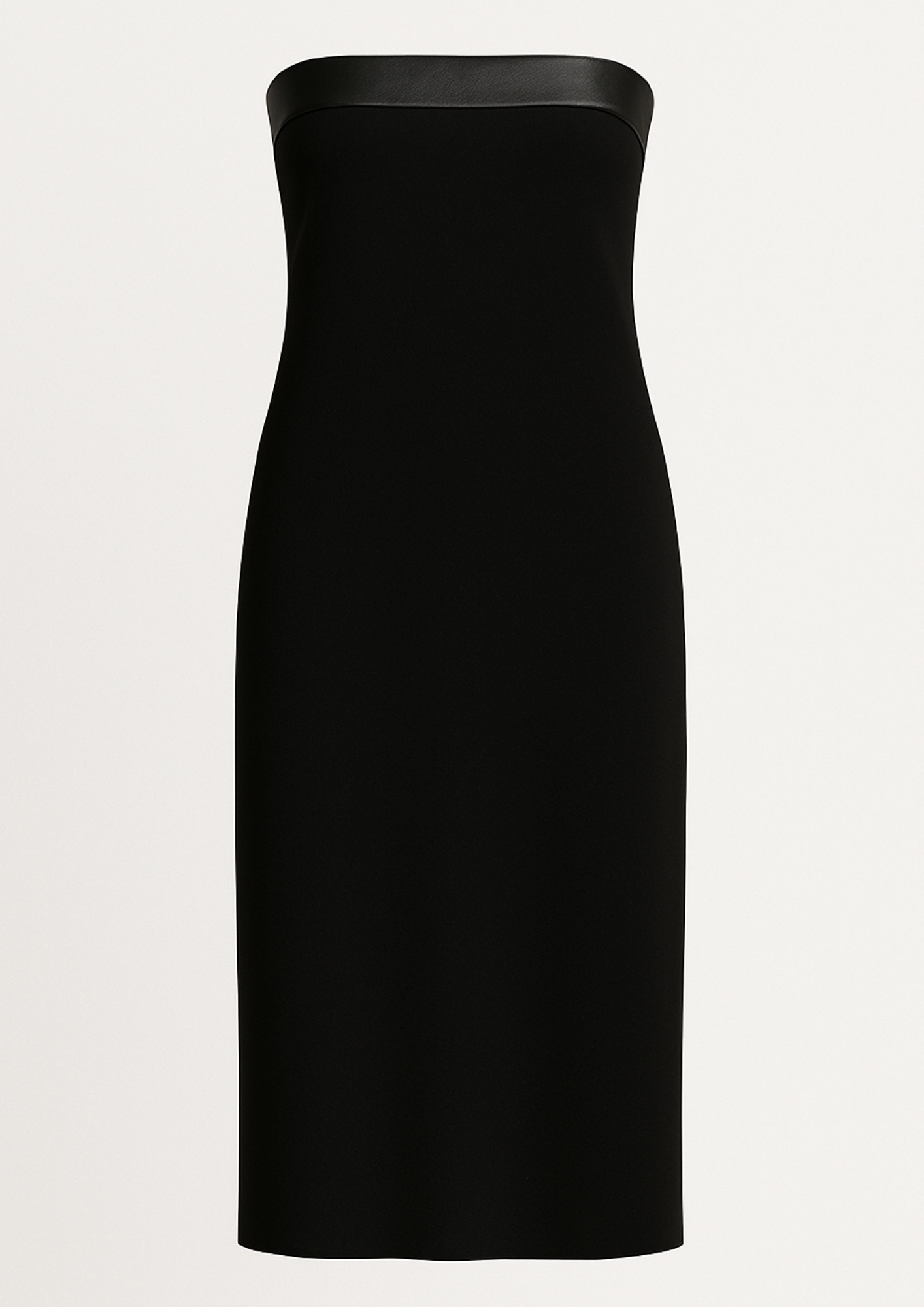 Strapless Leather Dress All Black