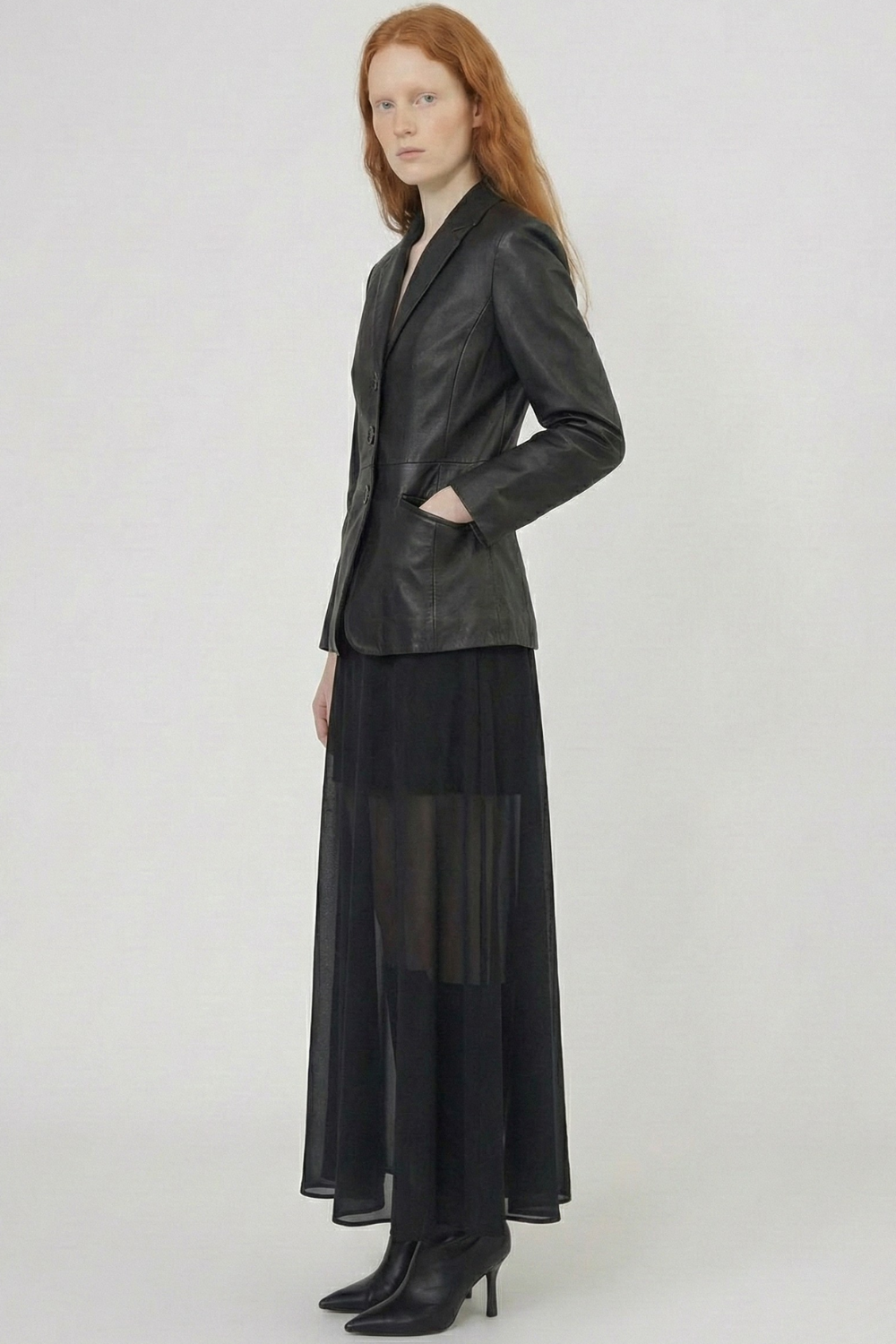 Deconstructed Leather Blazer