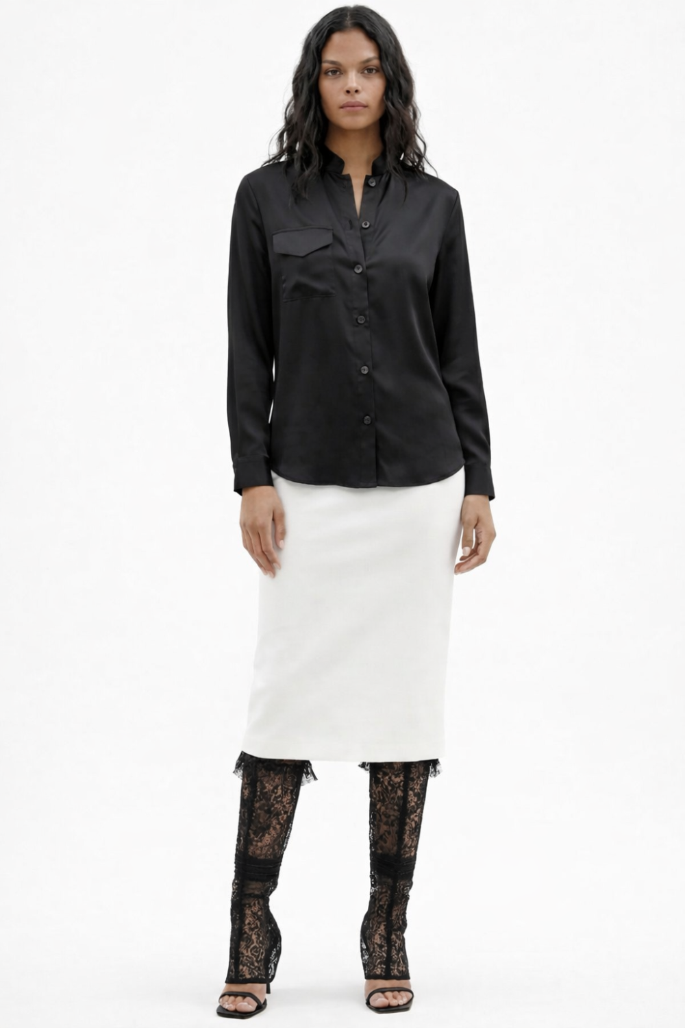 Her Silk Open-Back Shirt