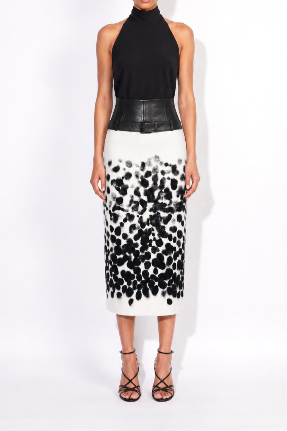 Ink Bloom Silk Skirt