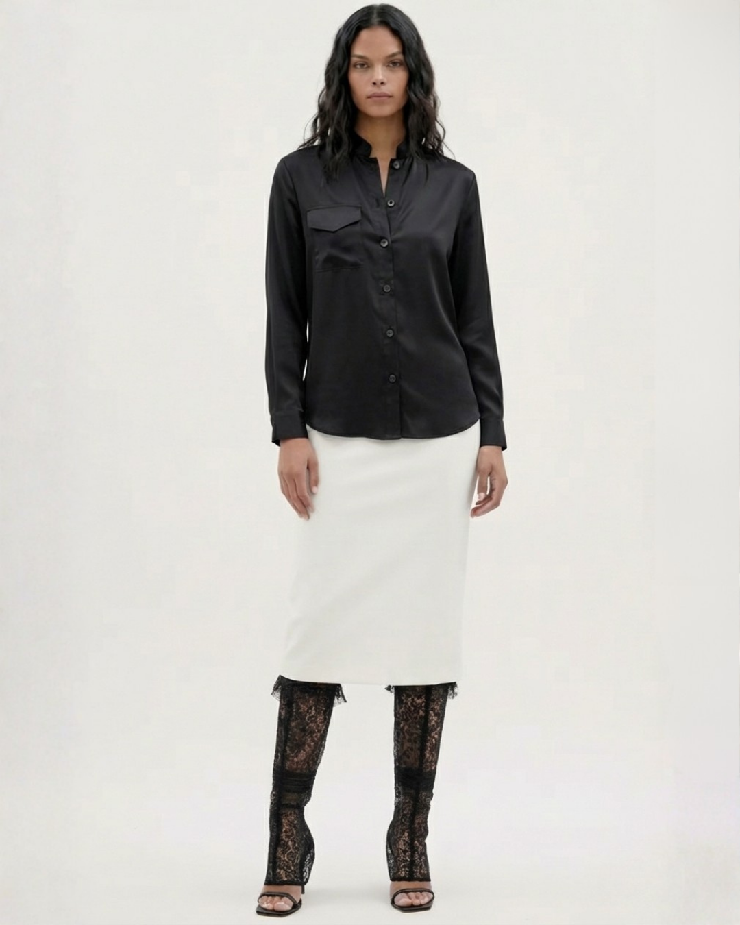 Her Silk Open-Back Shirt