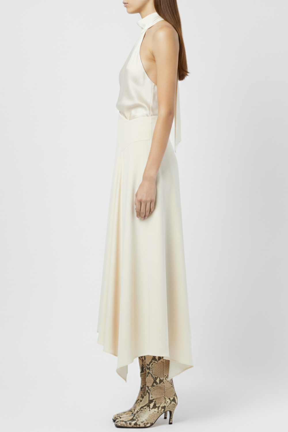 Asymmetric Silk Skirt