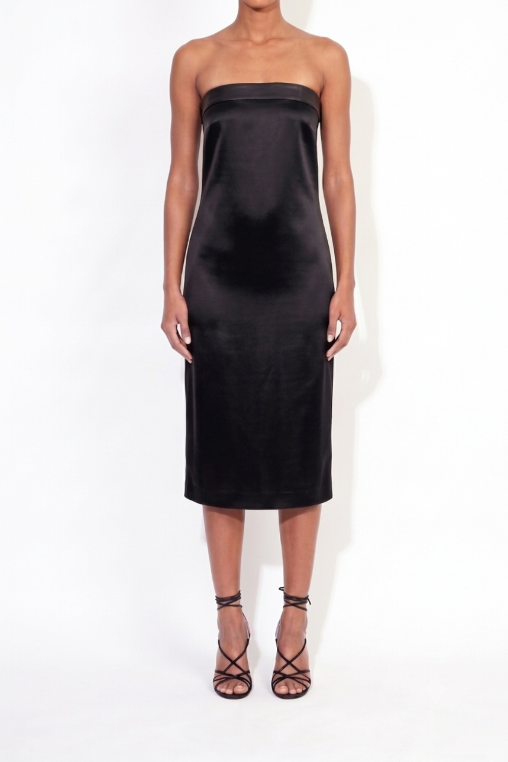 Strapless Leather Dress All Black