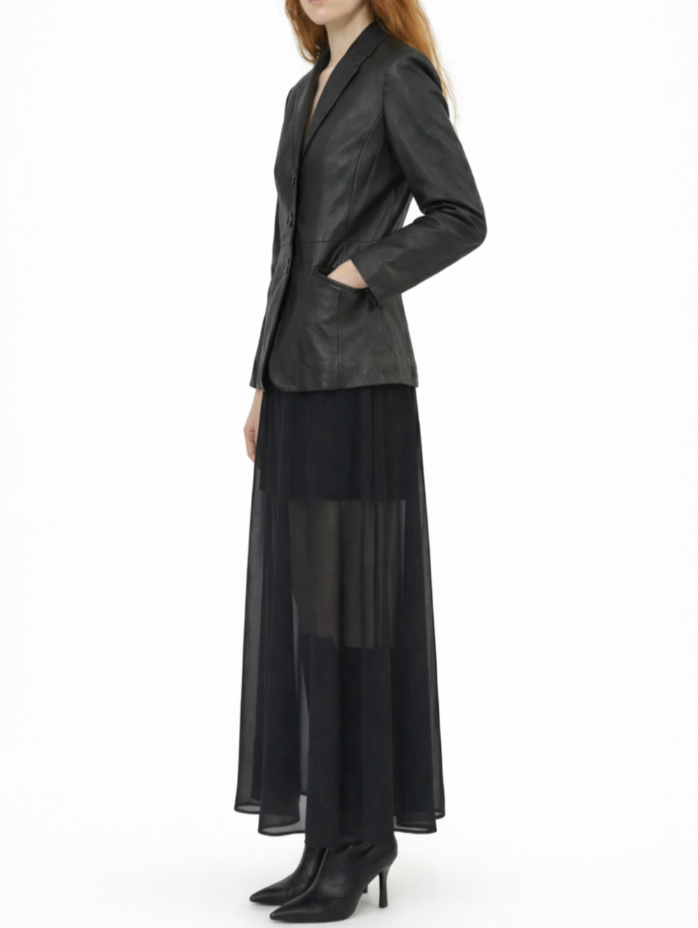 Deconstructed Leather Blazer
